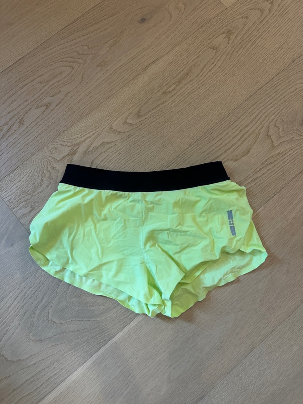 Sweaty Betty Women's Neon Yellow Running Shorts with Black Waistband